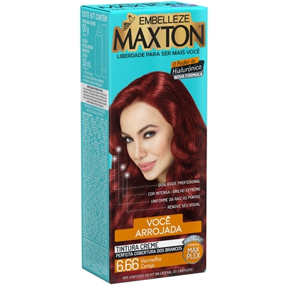 Coloração Maxton Vermelho Cereja 6.66 Tintura Creme