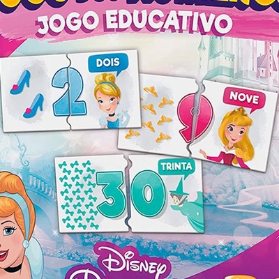 Jogo Educativo Números Disney Princesa 30 Unidades 2022 Mimo