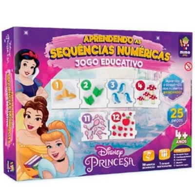 Jogo Dos NÚmeros Educativo Princesas Disney 30 NÚmeros - Mimo