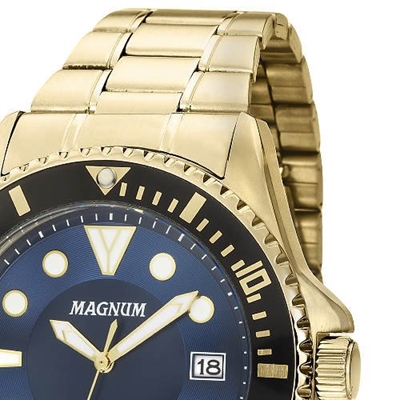 Relógio MAGNUM masculino analógico couro MA33399E - aconfianca