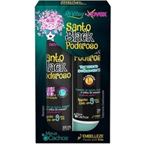 Kit Shampoo + Condicionador Novex Meus Cachos Santo Black Poderoso 300ml