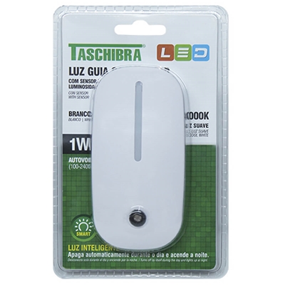 Luz Guia Taschibra Collors LED Com Sensor 1W 4000K 15130001 Branca (MP)