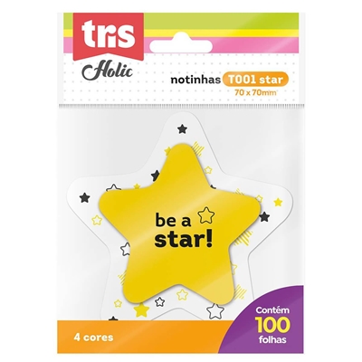 Notas Autoadesivas Tris Holic Pop Star T001 Com 100 Folhas 70x70mm - 608099