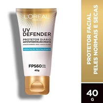 Protetor Solar Facial 40g Defender Fps60 Anti Idade Loreal