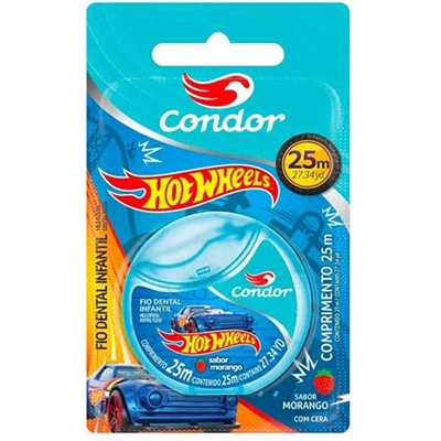 Fio Dental Condor Infantil Hotwheels 25 Metros