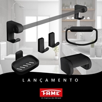 Kit de Acessórios Fame Para Banheiro 06 Peças Preto (MP)