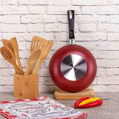 Panela Wok Loreto com Rev. Interno e Externo em Anti. Starflon Max 28 cm  3,3L - Tramontina Vermelho