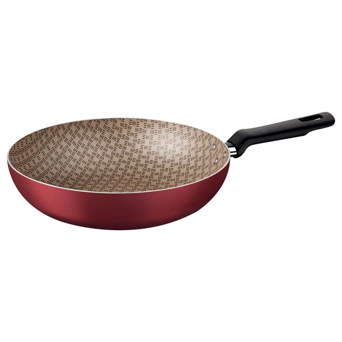 Panela Wok Loreto com Rev. Interno e Externo em Anti. Starflon Max 28 cm  3,3L - Tramontina Vermelho