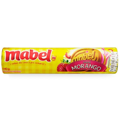 Biscoito Mabel Mais Recheio Morango 140g