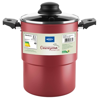 Cuscuzeira Brinox Especiarias Ø14cm 2,55L Cereja - 7102/361