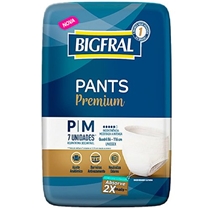 Roupa Íntima Descartável Bigfral Pants Premium Tamanho P / M com 7 unidades