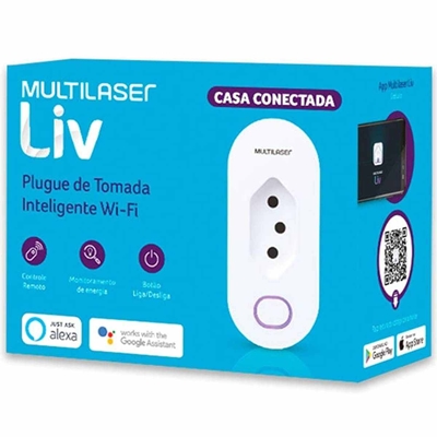Plugue De Tomada Inteligente Wi-Fi - Multilaser Liv - Se231