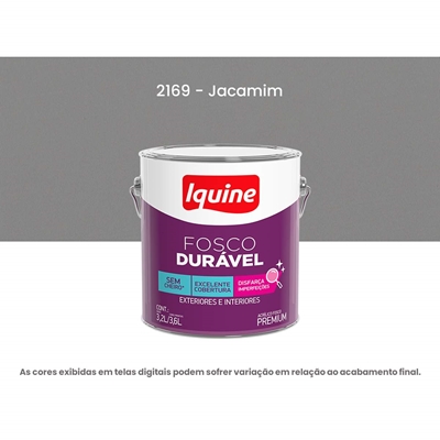Tinta Acrílica Iquine Premium Fosco-Aveludado 3,2 Litros Fosco Durável 2169 Jacamim (MP)