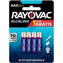 Pilha Palito Rayovac Alcalina AAA3+1