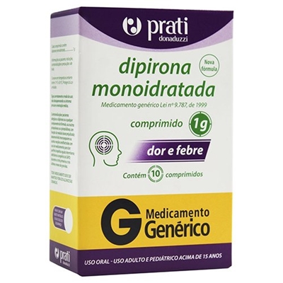Dipirona 1g 10 Comprimidos  Prati Donaduzzi Genérico