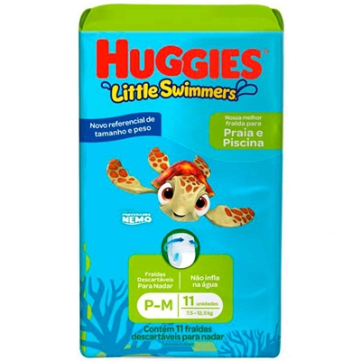 Fralda Piscina Huggies Little Swimmers Tamanho P/M 11 Unidades