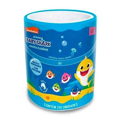 Hastes Flexíveis Cremer Baby Shark  Pote Com 150 Unidades