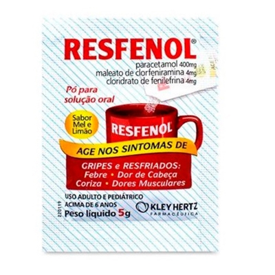 Resfenol 400+4+4mg Pó Para Solução Oral 5g  Kley Hertz Similar