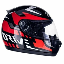 Capacete Fly Drive HG Rebel Preto/Vermelho 60