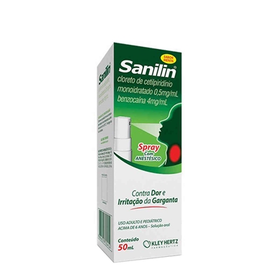 Sanilin 0,5+4mg/mL Spray Com Anestésico  50mL  Kley Hertz Similar