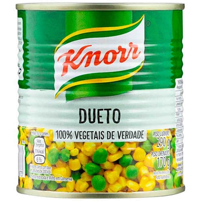 Dueto Ervilha e Milho Verde Knorr Em Conserva Lata 170g