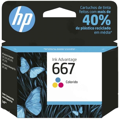 Cartucho de Tinta HP Advantage 667 Colorido - 3YM78AB