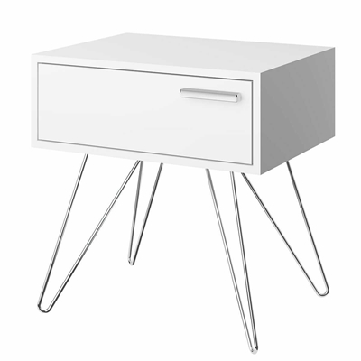 Mesa de Cabeceira Allegro Carraro 8811 Branco