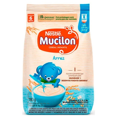 Cereal Infantil Mucilon Sabor Arroz Sachê de 180g