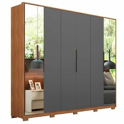 Guarda-Roupa 6 Portas Demóbile Atrice 6 Gavetas Amêndola Grafito - D66012KPE