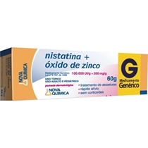Nistatina+Oxido Zinco 100.000UI/G + 200mg/G Pomada Para Assaduras
