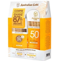Protetor Solar Australian Gold Kit Facial + Corporal FPS50 50g-200g
