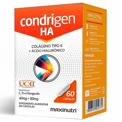 Condrigen Maxinutri Ha 40mg + 80mg, Caixa Com 60 Cápsulas