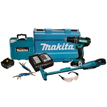 Combo Makita Parafusadeira/Furadeira com Kit Broca + Aspirador de Pó + Alicate KITDHP482+DCL180+ACC A Bateria 18V (MP)