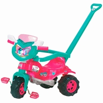 Triciclo Magic Toys Tico-Tico Uni Pink Com Alça E Aro Rosa - 2816