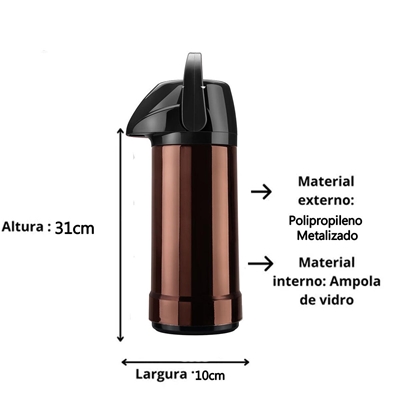 Garrafa Térmica Termolar 1 Litro - Cobre