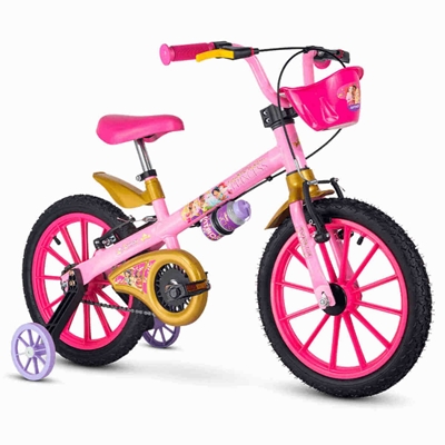 Bicicleta Nathor Princesas Aro 16" Rosa