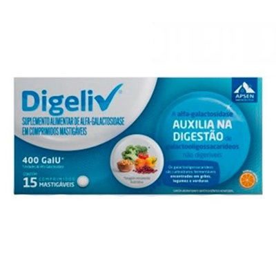 Digeliv 400GalU 15 Comprimidos Mastigáveis  Apsen