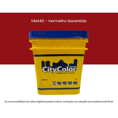 Tinta Acrílica Citycolor Econômica Fosca 15L Vermelho Garantido (MP)