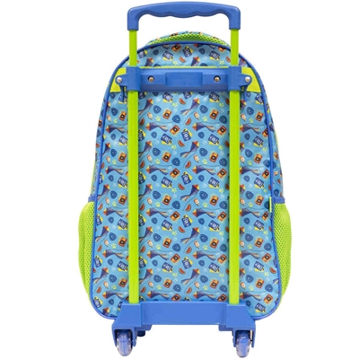 Mochila Carrinho Azul e Preto Kids Video Game