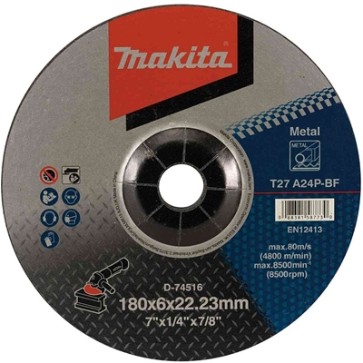 Disco Makita De Desbaste Para Metal 180x6.0x22.23 D-74516 (MP)