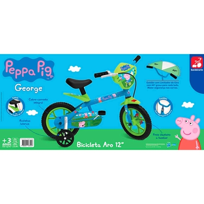 Bicicleta Bandeirante Peppa Pig George Aro 12