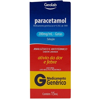 Paracetamol 200mg Sol Oral Fr Gts 15mL Geolab Generico