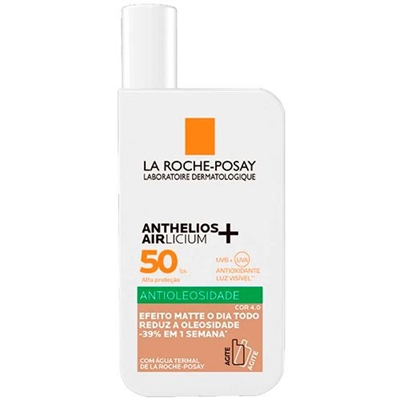 Protetor Solar Facial La Roche-Posay Anthelios Airlicium Fluido Antioleosidade Com Cor 4.0 FPS 50 40ml