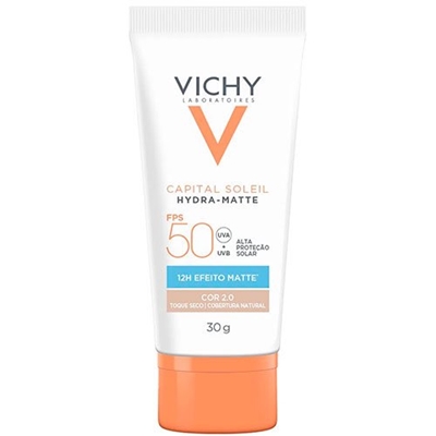 Protetor Solar Facial Vichy Hydra-Matte FPS 50 Cor 2.0 30g