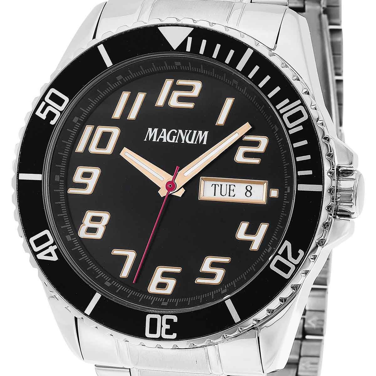 Relógio Masculino Magnum Prata MA35155T - A Suissa