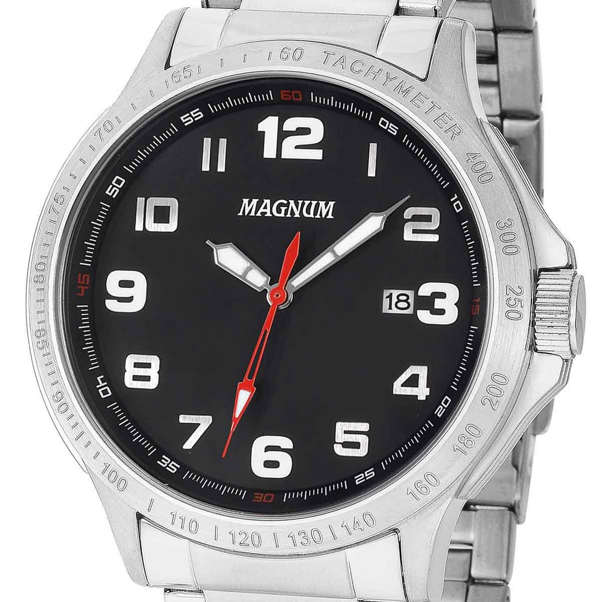 Relógio Masculino Magnum Prata MA31355T Prata