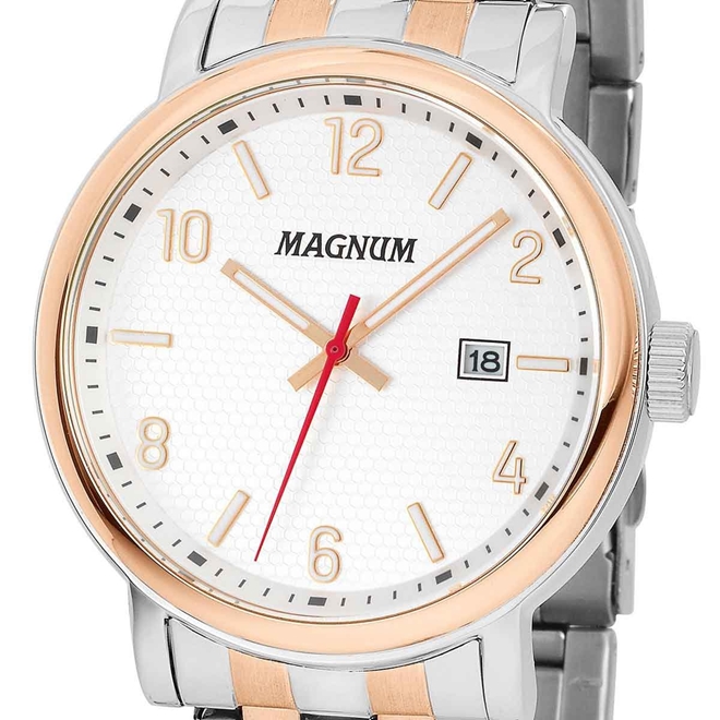 Relógio Magnum Feminino MG27453D Prata/ Dourado