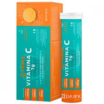 Suplemento Alimentar C-Triple Vitamina C + Vitamina D + Zinco com 10 Comprimidos Efervescentes