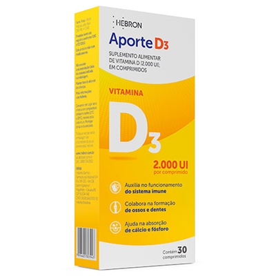 Aporte D3 2000UI 30 Comprimidos Hebron Outros