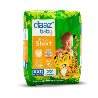 Fralda Shortinho Daaz Baby Pants Mega Tamanho XXG 22 Unidades